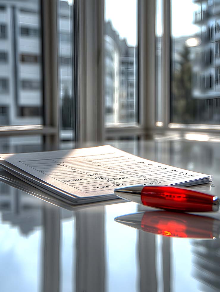 Analyse juridique et économique d’un bail commercial Expertise en baux commerciaux avec analyse de contrat et documents professionnels sur table de travail